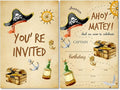 Soiceu Pirate Birthday Party Invitations with Envelopes Set of 20 Pirate Treasure Map Kids Birthday Party Invites
