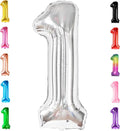 KatchOn, Giant Silver 1 Balloon Number - 40 Inch | 1 Balloon for 1st Birthday Decorations | Silver One Balloon For Happy Anniversary Decorations | One balloons for 1st birthday