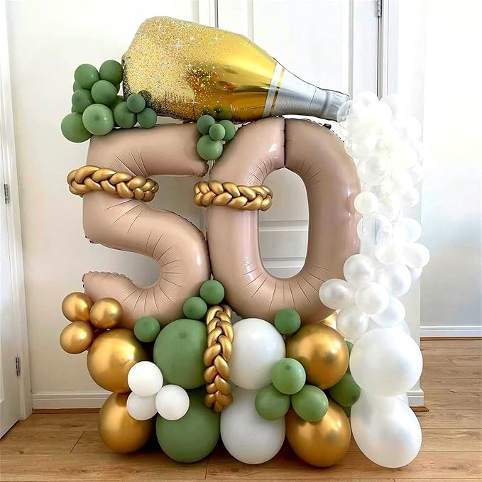 30th Birthday Balloons Beige for Women, 40 Inch Giant Nude Brown Foil 30 Balloon Numbers Self Inflating, Apricot Tan Digit 3 & 0 Helium Balloons for Men 30th Anniversary Party Decorations Supplies
