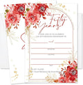 Floral 50th Wedding Anniversary Invitations, 50th Anniversary Invites, Wedding Party Supplies, 25 Pcs Cards & Envelopes /13