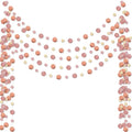 Outus 5 Pieces Rose Gold Round Dots Garland Easter Graduation Party Hanging Decor Each Length 13.1ft Glitter Paper Dot Streamers for Birthday Wedding Classroom (Champagne)