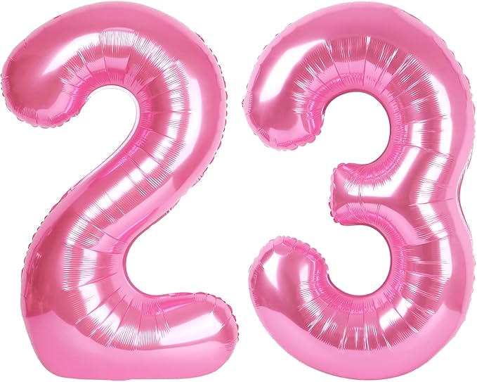 40 Inch Pink 23 32 Large Number Balloon, 23 32 Pink Birthday Party Decorations, Numbers 23 32 Foil Balloons for Anniversary Graduations Celebration Supplies