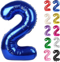 Night Blue Number 2 Balloon 40 Inch, 2 Balloon Number, 2nd Birthday Decorations for Baby Girls Boys Toddlers