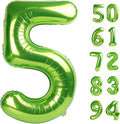 Light Green 5 Balloon, Number Balloons 40 Inch, 5th Birthday Balloon Decorations, Light Green Party Supplies, 5 Number Balloons, Number 5 Balloon