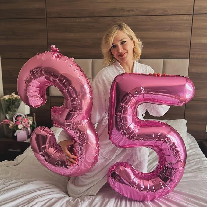 Pink Number 0 Balloon 40 Inch, 0 Balloon Numberfor 10th 20th 30th 40th 50th 60th Birthday Decorations, Pink Party Supplies for Men Women
