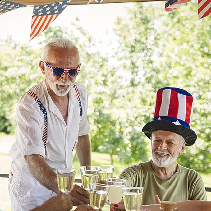 Donse 3 Pairs American Flag Sunglasses - 4th of July Accessories USA Flag Classic Sunglasses for Women Men Teens Patriotic Party Favors Supplies Independence Day Memorial Day 4th of July Decorations