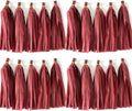 30pcs Burgundy Tissue Paper Tassels DIY Hanging Decorations - Baby Shower, Wedding, Festival Decor