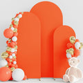 Wokceer Set of 3 Wedding Arch Backdrop Cover Spandex Fitted Wedding Arch Stand Covers Round Top Chiara Backdrop Stands Cover for Birthday Party Ceremony Banquet Decoration 4ft,5ft,6ft OrangeRed