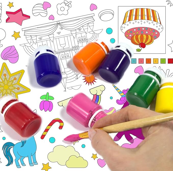 Unicorns Birthday Party Giant Coloring Poster, 30x72 Inches Versatile Unicorn Activity Paper Coloring Tablecloth, DIY Unicorn Poster Table Cover, Crafts for Kids Home Classroom Party Decorations