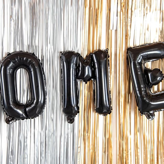 Restaurantware-Balloonify 16 Inch Letter Balloon, 1 Alphabet Party Balloon - Letter M, Self-Sealing, Black Foil Mylar Finish, Hanging Loop, Decoration For Birthday, Wedding, Or Graduation