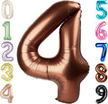 40 Inch Large Numbers Balloon, 4 Coffee Brown Ballon for 4th 14 40 44 Birthday Party, Balloon 4 Number for Graduations Wedding Supplies