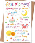 Mom Birthday Card, Funny Birthday Card & Gift for Mom from Daughter Son, Mother Bday Cards from Kid