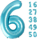 40 Inch Light Blue Foil Number 6 Foil Balloon 6th 16th 60th 66th Birthday Jumbo Anniversary Corporate Milestone Event Decorations Dark Blue 6 Digit Birthday Party