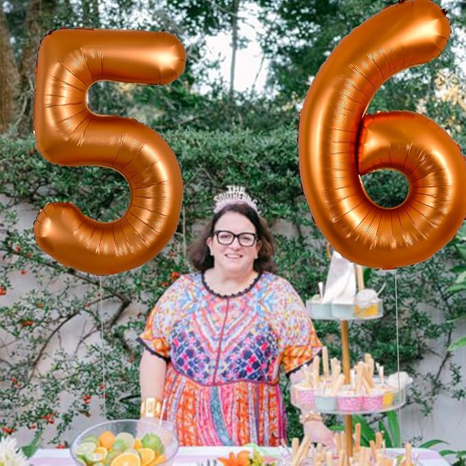 TONIFUL 40 Inch Orange Large Numbers Balloon 0-9 Birthday Party Decorations,Big Number 5 Foil Balloon Digital 5 for Birthday Party,Wedding, Bridal Shower,Engagement,Graduations,Anniversary,Baby Shower
