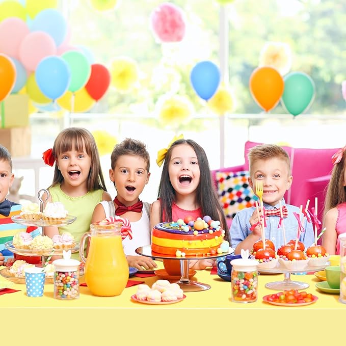 mwellewm 12 Packs Easter Tablecloth Party Decorations Pastel Table Cloths Plastic 54x72 Inch Rainbow Tablecloth Disposable Rectangle Table Cover for Birthday Baby Shower Wedding Princess Ice Cream