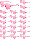 20 Pairs Heart Sunglasses for Women Bulk Transparent Pink Heart Shaped Sunglasses Bachelorette Party Glasses Fun Glasses for Party Favor to Add A Splash of Fun And Style
