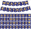 TaoBary 135 Pcs DIY Banner Custom Letters Kit Make Your Own Banner for Birthday Graduation Party Decor Include 107 Letters and Numbers, 16 Symbols, 2 String Lights, 5 Needles, 5 Rope (Navy Blue)