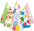 WERNNSAI Birthday Party Hats - 12 Pcs Birthday Party Supplies Cone Hat Headbands Colorful Paper Party Hats for Kids