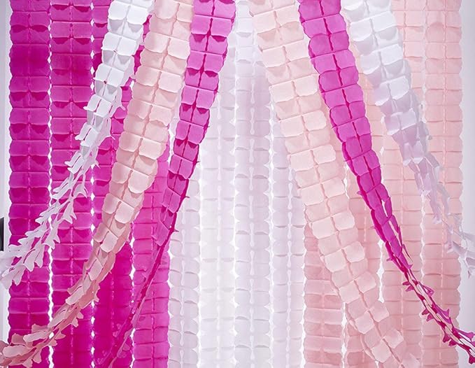 9 Pcs Four-Leaf Paper Garland Reusable Foldable Towel Garlands Streamers for Wedding and Event Party Decorations Hanging Paper Flowers Decorative,3.6M / 11.81 FT
