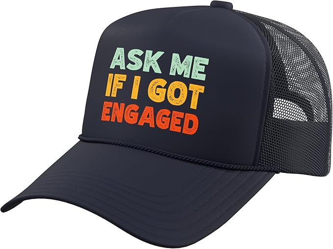 Engagement Announcement Wedding Retro Trucker Hat with Adjustable Mesh Back
