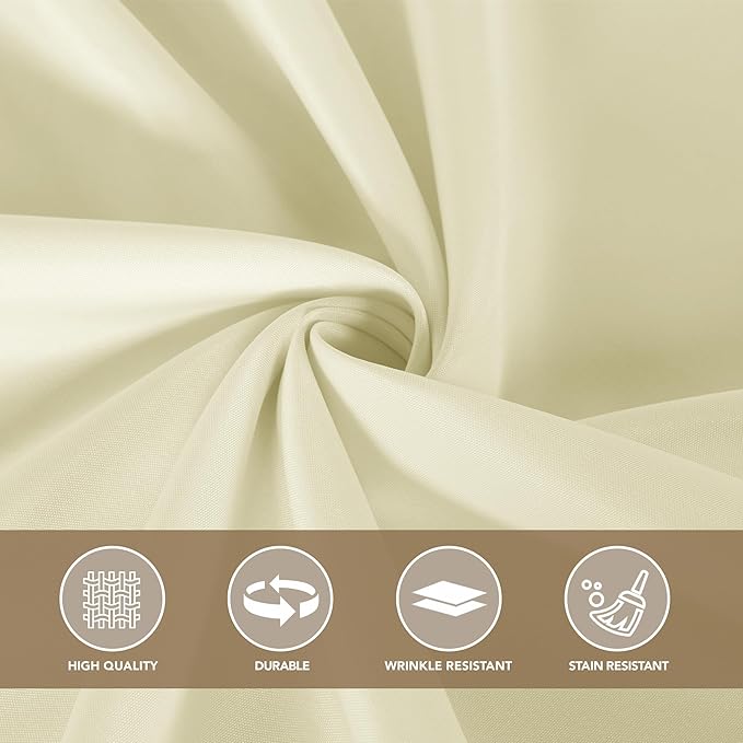 sancua Rectangle Tablecloths for 8 Foot Tables, 6 Pack - Washable Polyester Fabric Table Cloth for Wedding Party, Birthday, Banquet Reception, 60x120 Inch, Beige