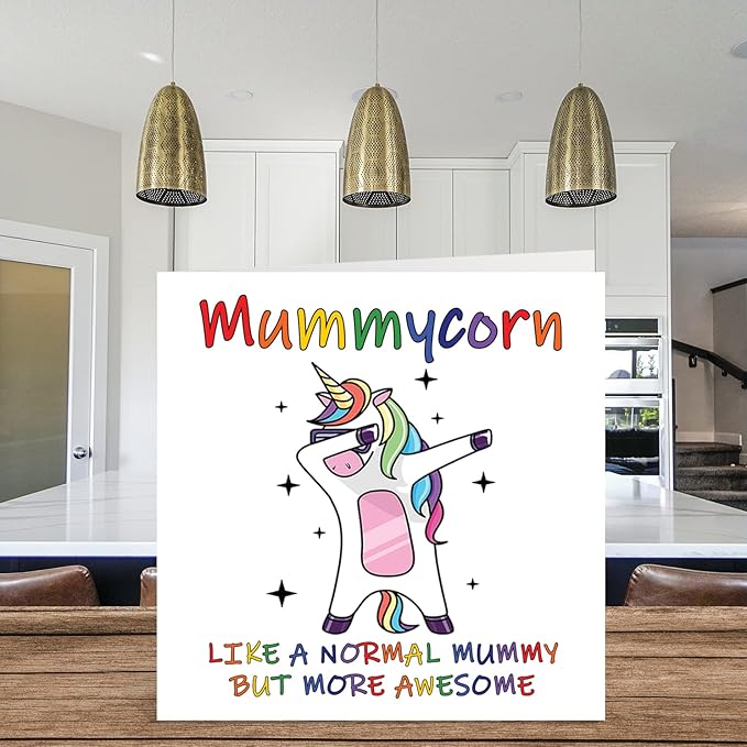 Stuff4 Birthday Cards for Mummy - Mummycorn - Mummy Birthday Card from Daughter Son, Happy Birthday Mummy, Mum Unicorn Birthday Card, 5.7 x 5.7 Inch Seasonal Mama Mammy Mum Mummy Funny Greeting Cards