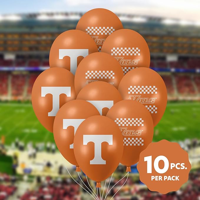 Tennessee Volunteers Balloons 10 Pack 11" Official Licensed Logos, Helium Quality Latex Balloons, Perfect for College Football Team Celebration, Decorated Front and Back by Westrick
