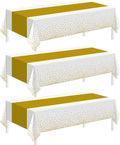 Childom 3 Pack Graduation Tablecloth,Graduation Decorations Class of 2026 Graduation Party Decorations,54"x108" White and Gold Plastic Table Cloth Disposable for Home,School,Birthday,Wedding,Parties