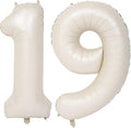 40 In Cream white Number Balloons Helium Foil Mylar Balloon Birthday Party banquet Decoration Digital 19