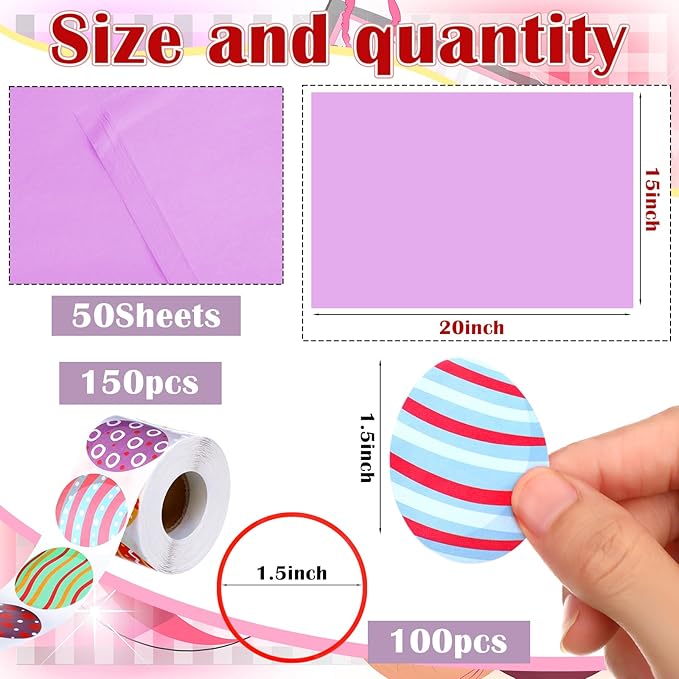 50 Pack Easter Punch Party Game Set Funny Easter Activities Games DIY Prize Punch Box 50 Pcs 16oz Plastic Cup 50 Sheets Tissue Paper 150 Egg Shaped Stickers 100 Rubber Band(Multicolor)
