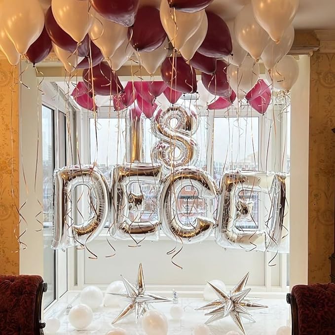 Silver Letter C Balloons 40 inch Large Alphabet C Balloons Silver Helium Foil Letter Balloon Banner for Birthday Party Anniversary Wedding Decoration