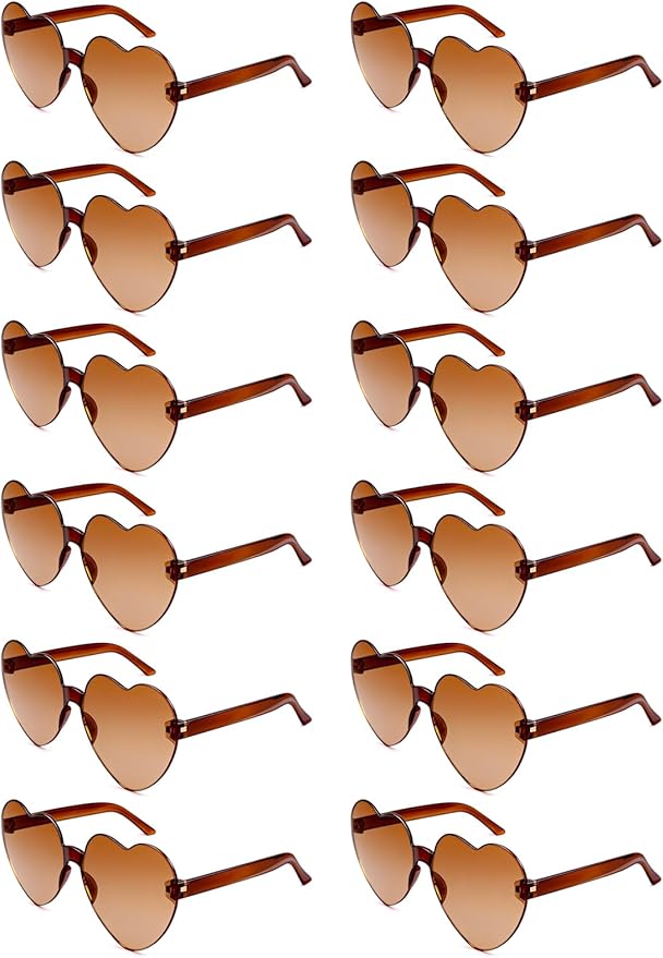 12/20Pcs Heart Shaped Sunglasses for Women, Party Favors Glasses for Wedding, Galentines, Valentines Decorations