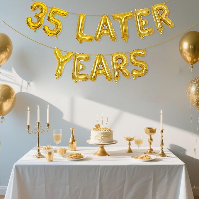 Gold 35 Years Later Letter Balloons 16in Balloon Foil Letter Decorations Party Decor Gold Letter Balloons 35 Years Later Party Supplies