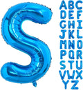 TONIFUL 40 Inch Large Blue Letter S Balloons Giant Alphabet Letter Balloons,Foil Mylar Big Balloons for 2026 Graduation Birthday Party Anniversary New Year Graduation Supplies Decorations