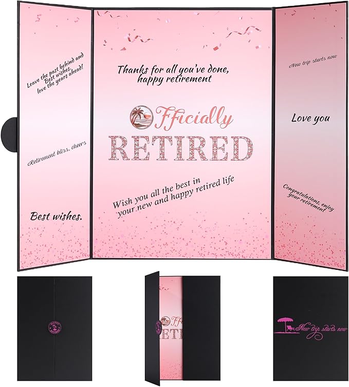 Pink Retirement Party Decorations Large retirement Card Signing Happy Retired Guest Book Creative Retirement Card For Men Women