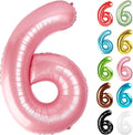 Pearlescent Pink Number 6 Balloon 40 Inch, 6 Balloon Number, 6th Birthday Decorations, Pearlescent Pink Party Supplies for Boys Girls