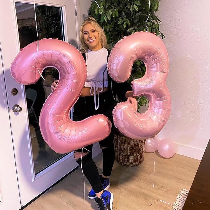 Pearlescent Pink Number 1 Balloon 40 Inch, 1st Birthday Balloon for Baby Boy Girl Toddler First Birthday Decorations, Shiny Pearlescent Pink Party Supplies