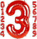 Numbers Balloon 3, 40 Inch Large Red Balloon for Three Year Old Birthday Decor, 3 13 30 31 Birthday Party Decorations for Wedding Supplies