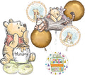Anagram Classic Pooh Birthday Party Supplies 7pc Balloon Bouquet Decorations with Airloonz