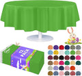 Grandipity 12 Pack Premium Disposable Plastic Tablecloth 84" Inch Decorative Round Table Cover - Lime Green