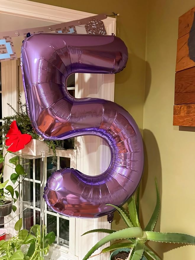 40 Inch Number 8 Balloon, Purple 8 18 28 80 Birthday Balloons for Men Boys, 8th Birthday Decorations Party Supplies, Wedding, Graduations