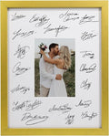 GraduatePro 11x14 Graduation Signature Board Picture Frame with 5x7 Mat for Wedding Birthday Guest Book Signing, Gold Frame with White Mat