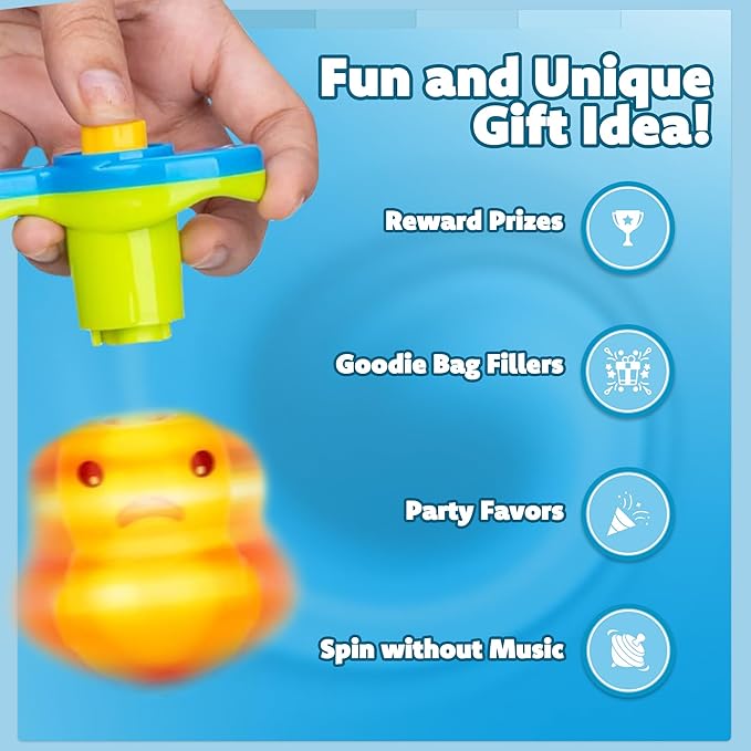 IPIDIPI TOYS Spineez Animal Light Up Spinning Tops – 8 Cute LED Spinners Toys, Easter Basket Stuffers for Kids, Birthday Party Favors, Goodie Bag Stuffers, School Prizes for Boys & Girls
