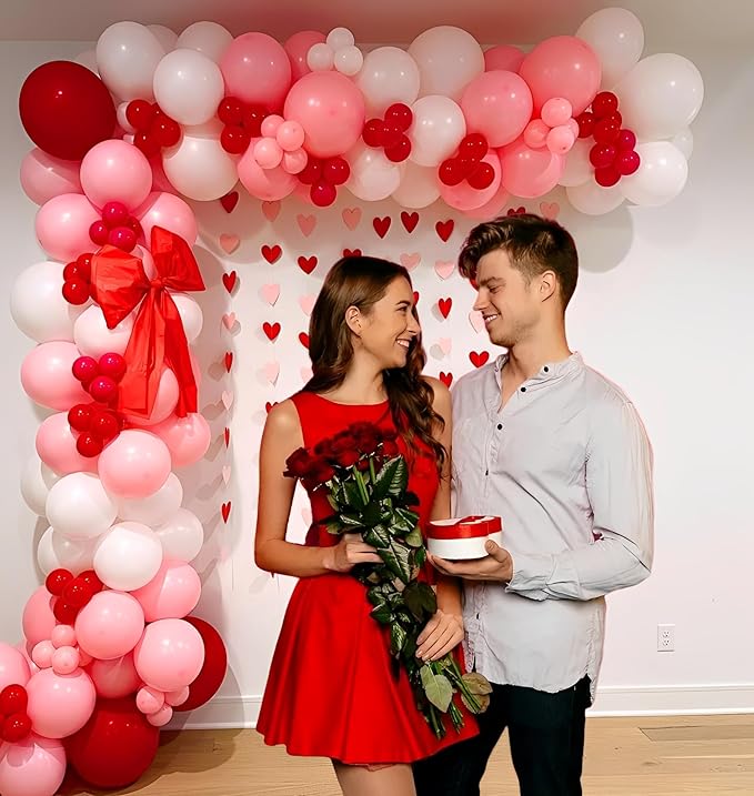 Pink Red Balloons Valentines Balloons 60pcs 12 Inch Red and Pink Latex Balloon for Birthday Valentines Bridal Shower Anniversary Party Decorations
