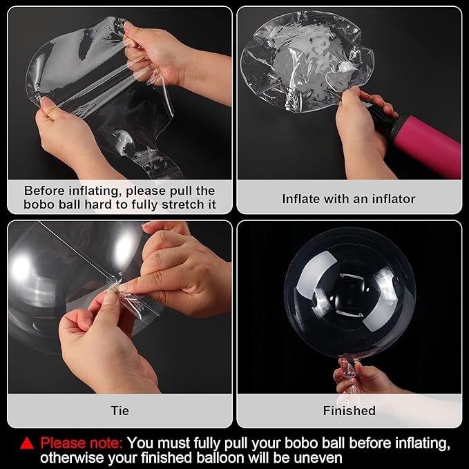 Sumind 40 Pcs Bobo Balloons Clear Balloons for Stuffing Bubble Transparente Burbuja for Valentines Christmas Wedding Birthday Party Decoration (36 Inch)