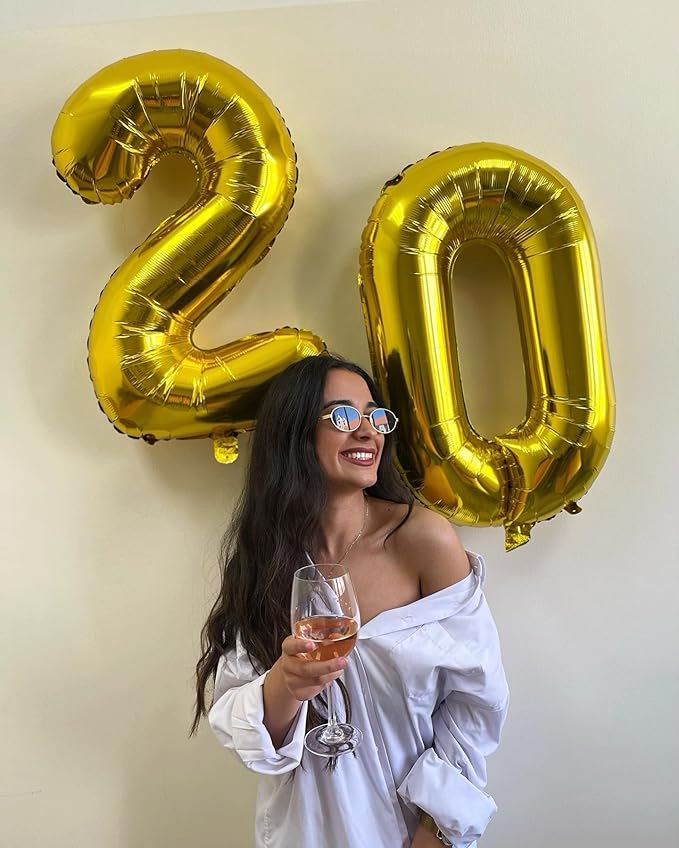 60 Balloon Number, Gold Number 60th Birthday Balloons 40 Inch, 60 Years Old Gold Birthday Decorations for Men Women, 60th Anniversary Decorations