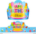Yunsailing 36 Pcs Happy Birthday Crowns for Kids Paper Birthday Hat Crowns for Classroom Gifts Kids' Party(Blue)