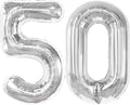 40 Inch Silver Number 50 Digital Balloon,Jumbo Mylar Foil Helium Balloon for 50 Balloons for Birthday Party,Wedding Anniversary Party Decorations