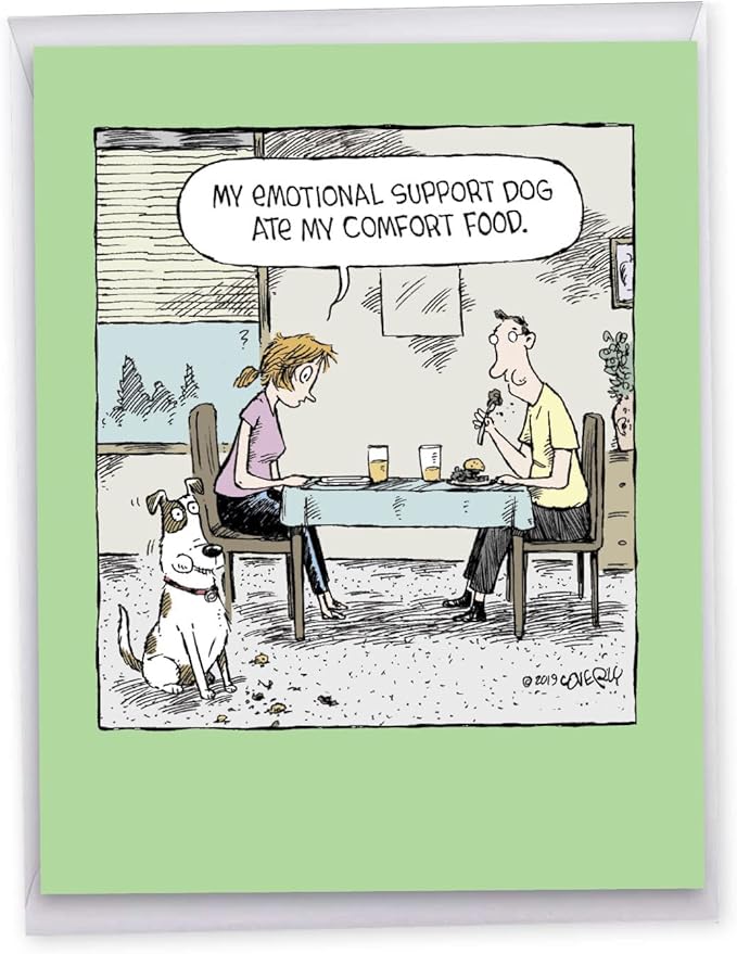 NobleWorks Jumbo Funny Birthday Paper Card From Us 8.5 x 11 Inch with Envelope (1 Pack) Big, Jumbo Bday Support Dog J3647BDG-US