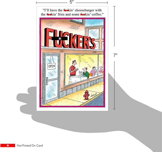 NobleWorks Funny Birthday Greeting Card with 5 x 7 Inch Envelope (1 Card) Bday F'ers Cafe 8245
